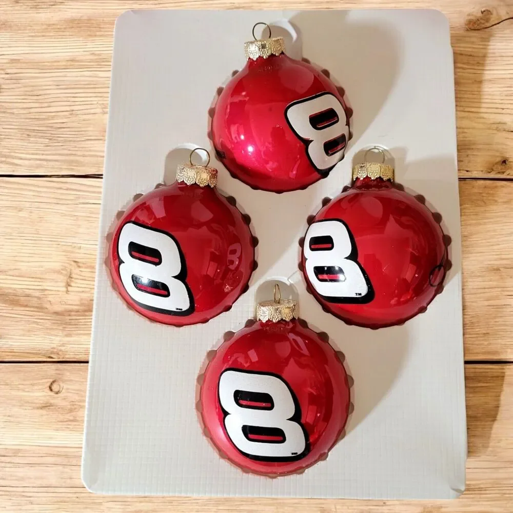 10 Vintage Nascar Christmas Tree Ornaments Dale Earnhardt Jr #8 Collection 2004
